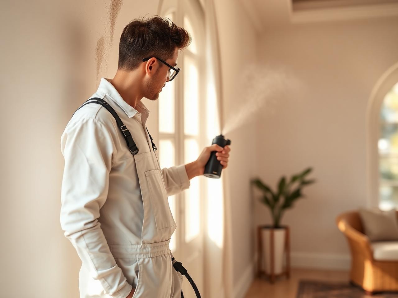 Painter applying a premium coating to an interior wall